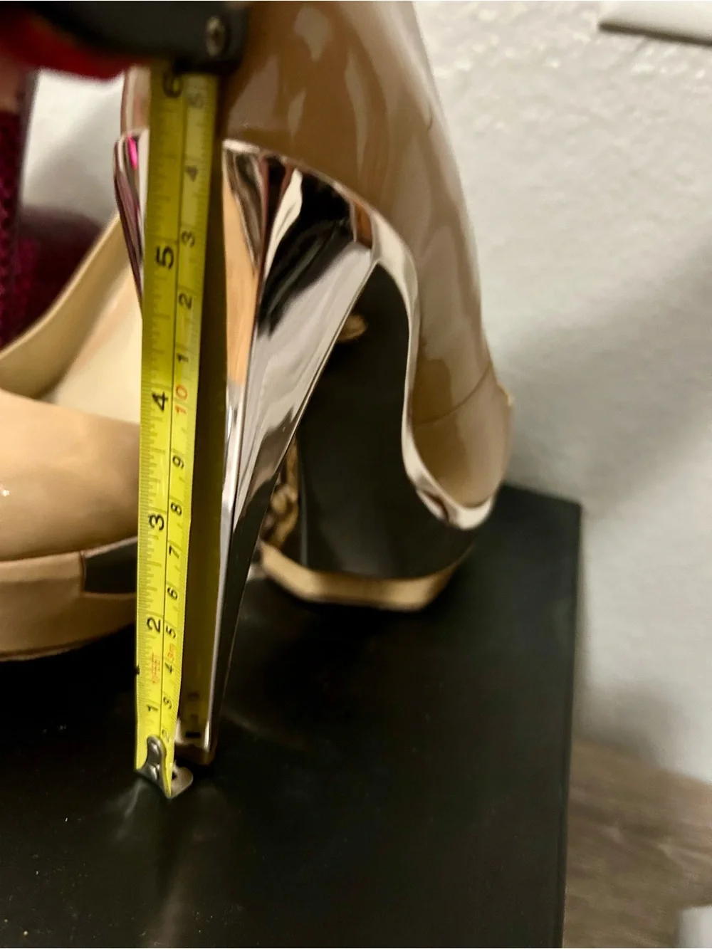 Brian Atwood Nude Patent Platform High Heels - Women's Pumps